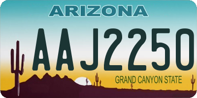 AZ license plate AAJ2250