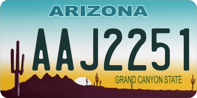 AZ license plate AAJ2251