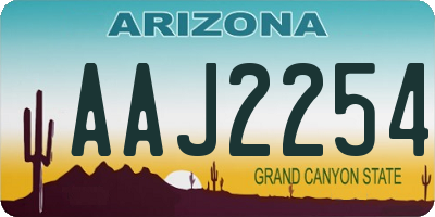 AZ license plate AAJ2254