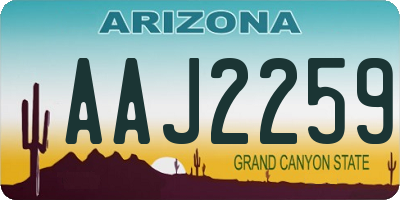 AZ license plate AAJ2259