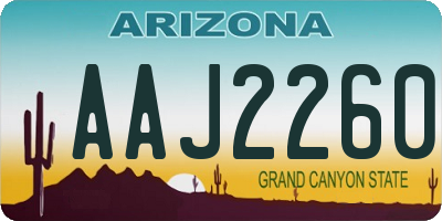 AZ license plate AAJ2260