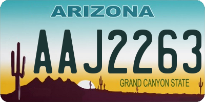 AZ license plate AAJ2263