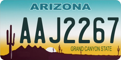 AZ license plate AAJ2267