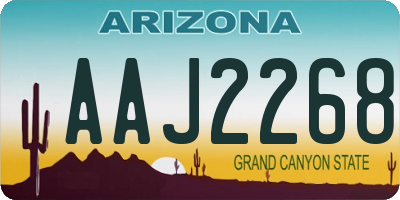 AZ license plate AAJ2268