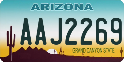 AZ license plate AAJ2269