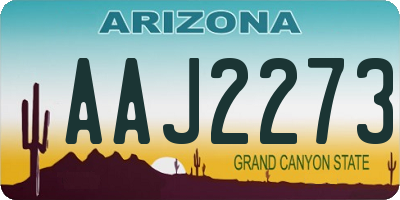 AZ license plate AAJ2273