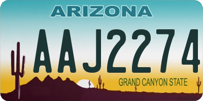 AZ license plate AAJ2274