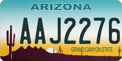 AZ license plate AAJ2276
