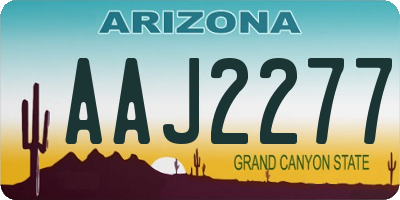 AZ license plate AAJ2277