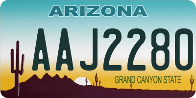 AZ license plate AAJ2280