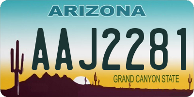 AZ license plate AAJ2281