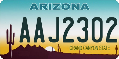 AZ license plate AAJ2302