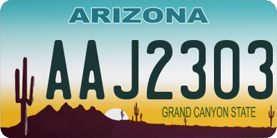 AZ license plate AAJ2303