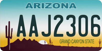 AZ license plate AAJ2306