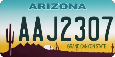 AZ license plate AAJ2307