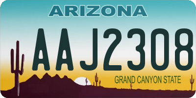 AZ license plate AAJ2308