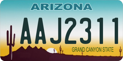 AZ license plate AAJ2311