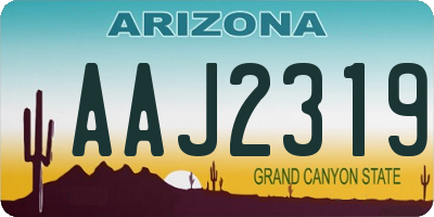 AZ license plate AAJ2319