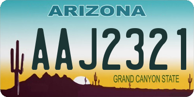 AZ license plate AAJ2321