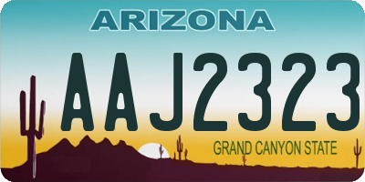 AZ license plate AAJ2323