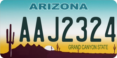 AZ license plate AAJ2324