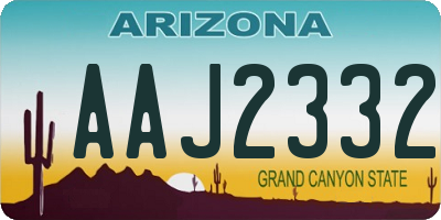 AZ license plate AAJ2332