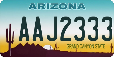 AZ license plate AAJ2333