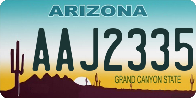 AZ license plate AAJ2335