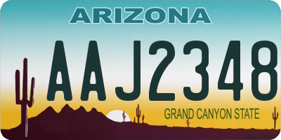 AZ license plate AAJ2348