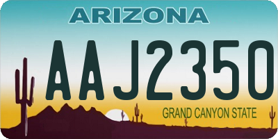 AZ license plate AAJ2350