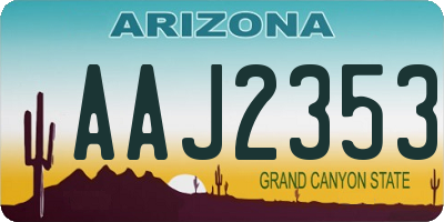 AZ license plate AAJ2353