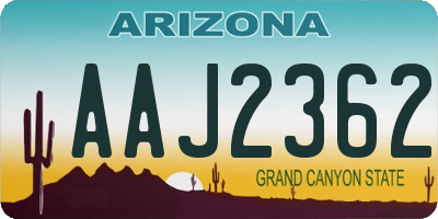 AZ license plate AAJ2362