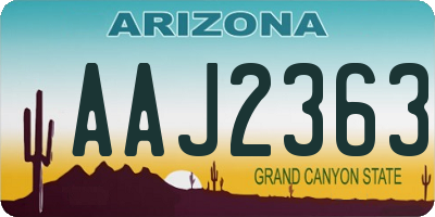 AZ license plate AAJ2363