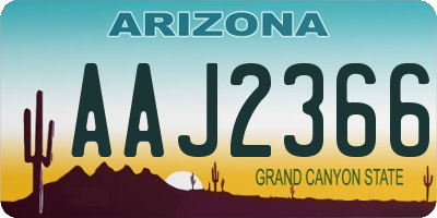 AZ license plate AAJ2366