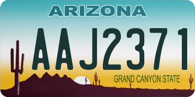 AZ license plate AAJ2371