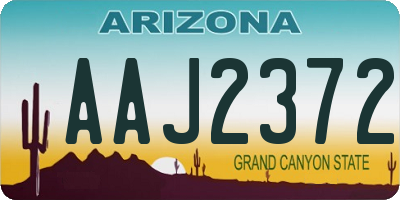 AZ license plate AAJ2372