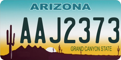 AZ license plate AAJ2373