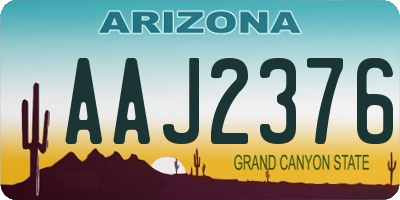 AZ license plate AAJ2376