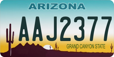 AZ license plate AAJ2377