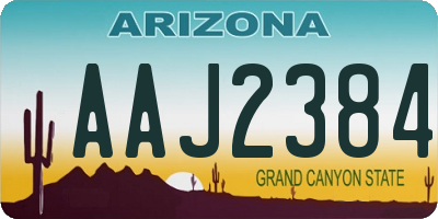 AZ license plate AAJ2384