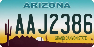 AZ license plate AAJ2386