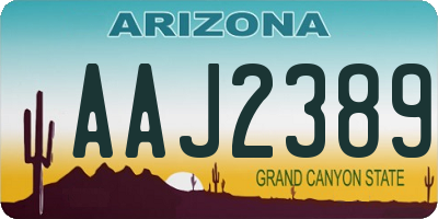 AZ license plate AAJ2389