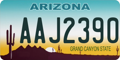AZ license plate AAJ2390