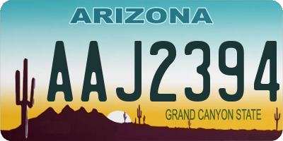 AZ license plate AAJ2394