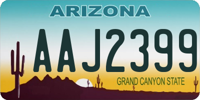 AZ license plate AAJ2399