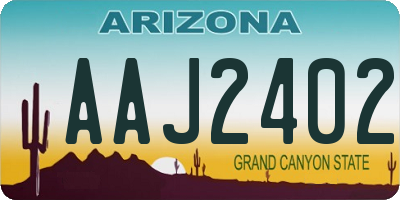 AZ license plate AAJ2402