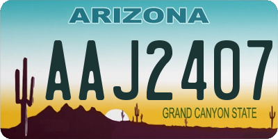 AZ license plate AAJ2407