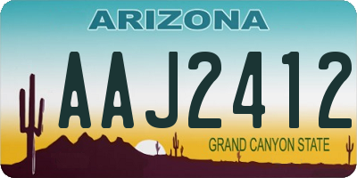 AZ license plate AAJ2412