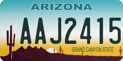 AZ license plate AAJ2415