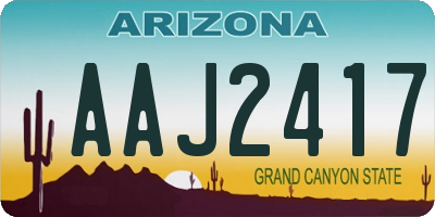AZ license plate AAJ2417